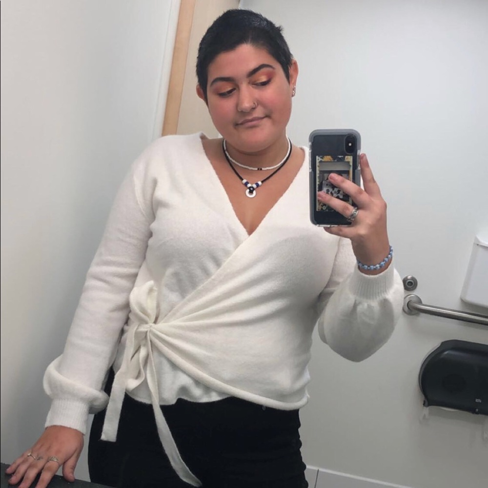 White tie sweater